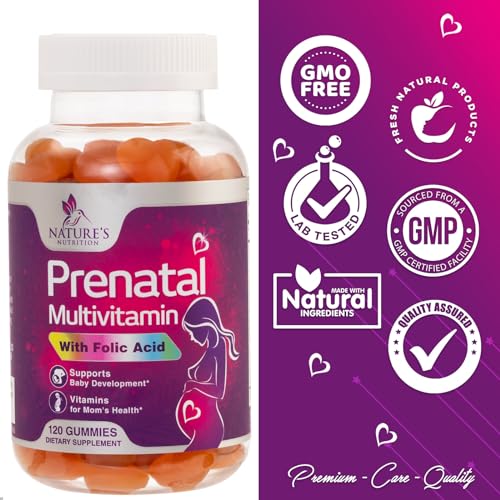 Nature's Prenatal Multivitamin Gummy with Folic Acid, Prenatal Vitamins w/Folate, Choline, Vitamin A