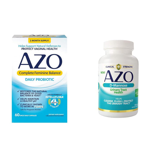 AZO Complete Feminine Balance Daily Probiotics for Women & D Mannose Urinary Tract Health