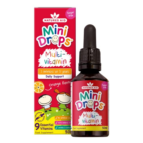 Natures Aid Mini Drops Multi-vitamin for Infants and Children, Sugar Free, 50 ml