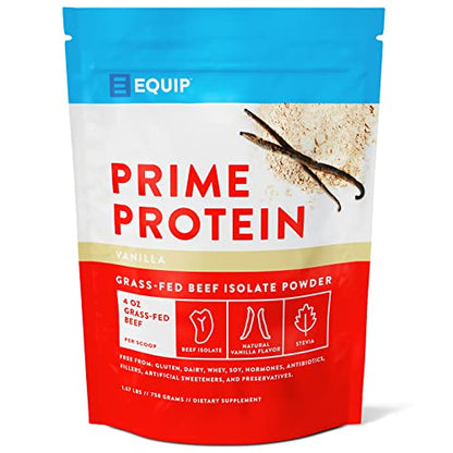 Equip Foods Prime Protein - Grass Fed Beef Protein Powder Isolate - Gluten Free Carnivore 