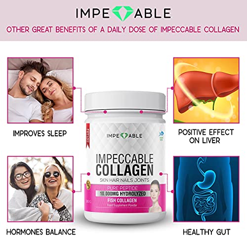 IMPECCABLE Collagen Premium 10.000 mg Pure peptide hydrolyzed Marine Collagen Powder