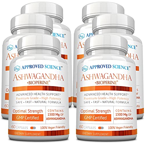 Approved Science® Ashwagandha 1500mg with Bioperine® and Ginger- Alleviate Sleepless