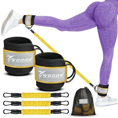 Ankle Resistance Bands with Cuffs, Ankle Bands for Working Out, Glutes Workout Equipment