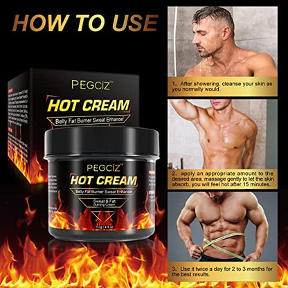 Hot Sweat Cream, Fat Burning Cream for Belly, Natural Sweat Enhancer Cream for Men