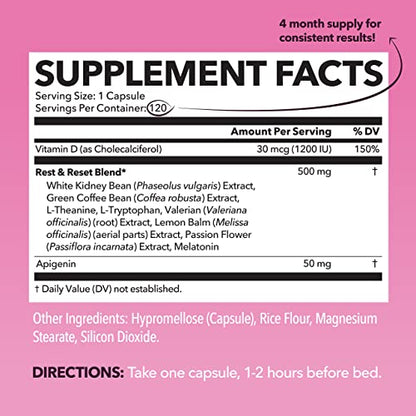 Night Time Fat Burner for Women | Weight Loss and Sleep Support Blend With Apigenin