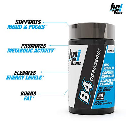 BPI Sports B4 – Extra-Strength Fat Burner – Keto-Friendly – Appetite Suppressant – Caffeine