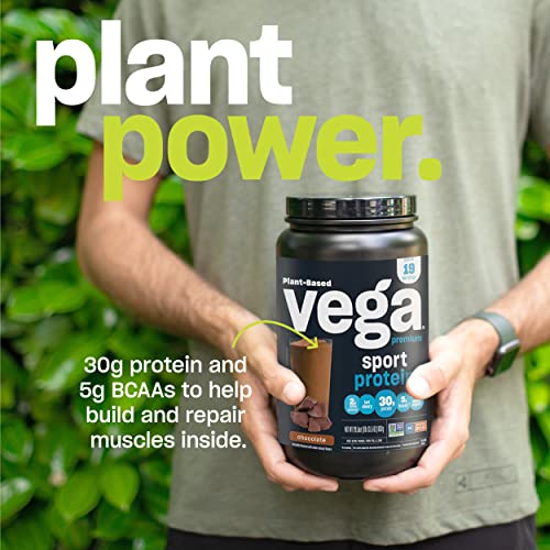 Vega Premium Sport Protein Mocha Protein Powder, Vegan, Non GMO, Gluten Free Plant