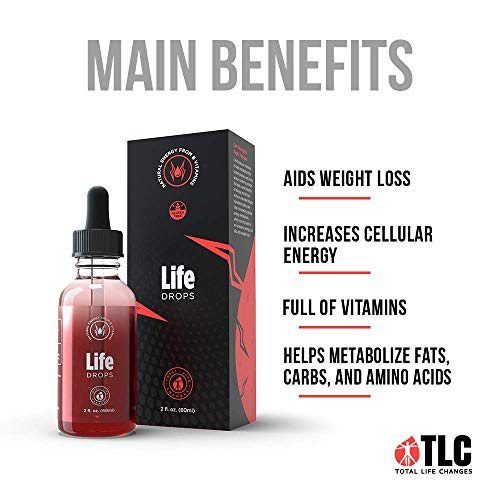 TLC IASO Life Drops Energy Booster - Cellular Metabolism Energy Supplement, Vitamin B12