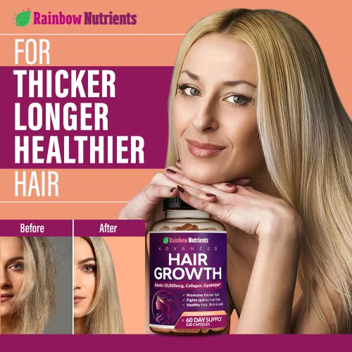 Hair Growth Vitamins for Women | Biotin 10,000mcg, Collagen, Patented OptiMSM