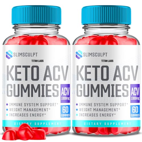 (2 Pack) Slimsculpt Keto ACV Gummies, Slim Sculpt Keto ACV Gummies Advanced Weight Loss 1000MG