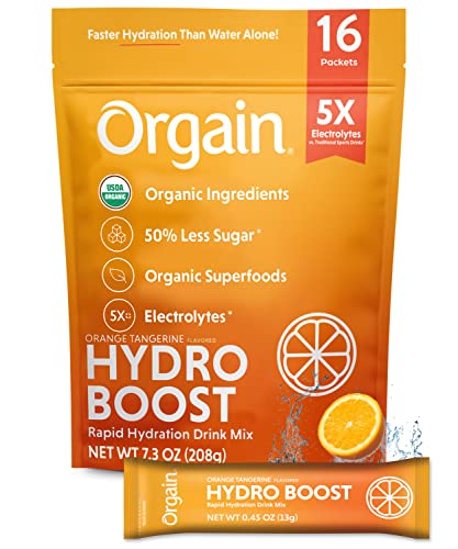 Orgain Organic Hydration Packets, Electrolytes Powder - Orange Tangerine