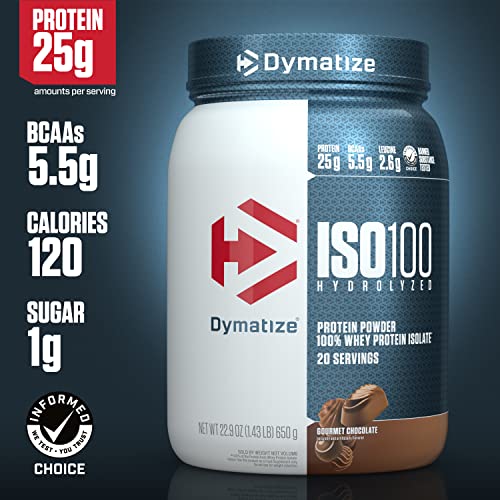 Dymatize ISO100 Hydrolyzed Protein Powder, 100% Whey Isolate , 25g of Protein, 5.5g BCA