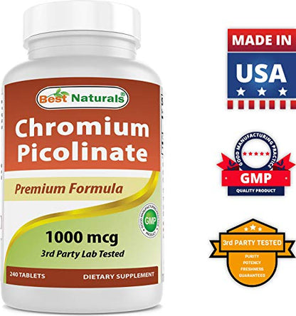 Best Naturals Chromium Picolinate 1000mcg 240 Tablets