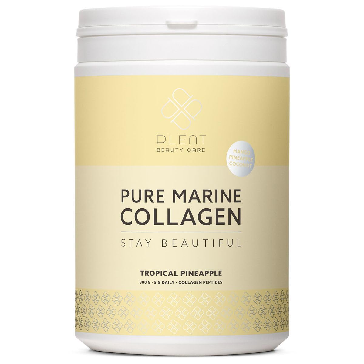 Plent Pure Marine Collagen Tropical Pineapple - Stay Beautiful - 5G Daily - Collagen Peptides - 300g