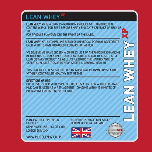 MuscleNh2 Lean Whey XP Diet Whey Protein Powder, Low Fat and Sugar, High Protein