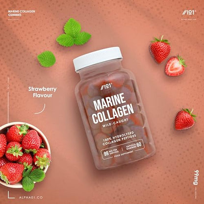 Marine Collagen Gummies - Wild-Caught Marine - Tapioca Based - High Potency Hydrolysed Marine Collagen Gummies