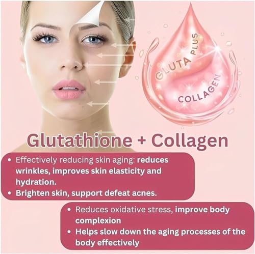 Glutathione Collagen Gummies,Glutathione Collagen Glow Gummies for Dark Spot,60 Pieces