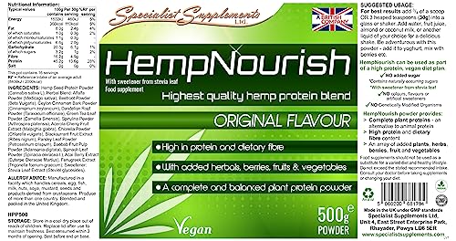 Specialist Supplements HempNourish Protein Powder 500g