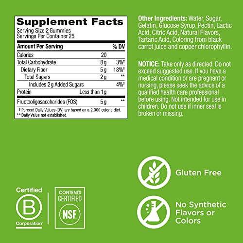 OLLY Fiber Gummy Rings, 5g Prebiotic Fiber, FOS (Fructo-oligosaccharides), Digestive Support