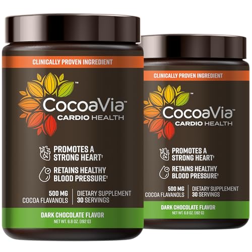 CocoaVia Cardio Health Cocoa Powder, 60 Servings, 500mg Cocoa Flavanols