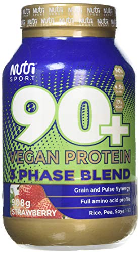 Nutrisport Aspartame Free 90 Plus Vegan Strawberry Protein Powder, 908 g