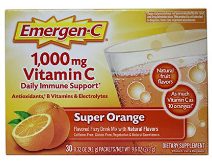 Emergen-C Super Orange Vitamin C - 30 Count (Pack of 4) (Packaging may vary)