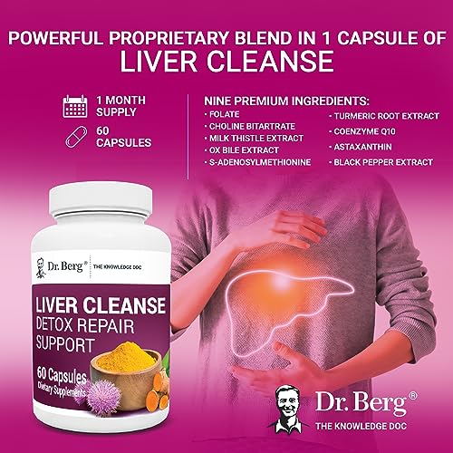 Dr. Berg Liver Cleanse Detox Capsules w/Unique Blend of Milk Thistle, Ox Bile & Folate