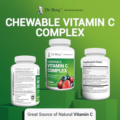 Dr. Berg's Vitamin C Complex Whole Food (60 Chewable) 100% Natural Vitamin C from