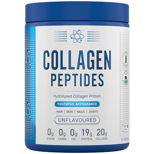 Applied Nutrition Collagen Peptides Powder - Hydrolysed Bovine Collagen Protein, Halal, Healthy Skin, Hair, Nails (Unflavoured) (300g - 15 Servings)