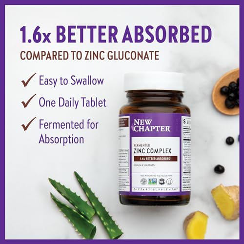 New Chapter Zinc Supplement, Fermented Zinc Complex, ONE Daily for Immune Support