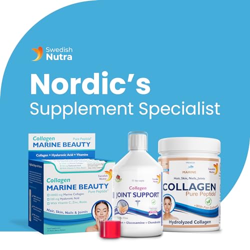 Swedish Nutra Joint Support Collagen - Pack of 500ml, 33 Day Supply | Berry Flavour | with Vitmain C & Glucosamine