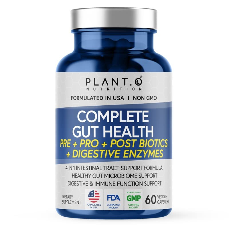 4-in-1 Prebiotic Probiotic & Postbiotic for Women & Men, Complete Gut & Digestive Support