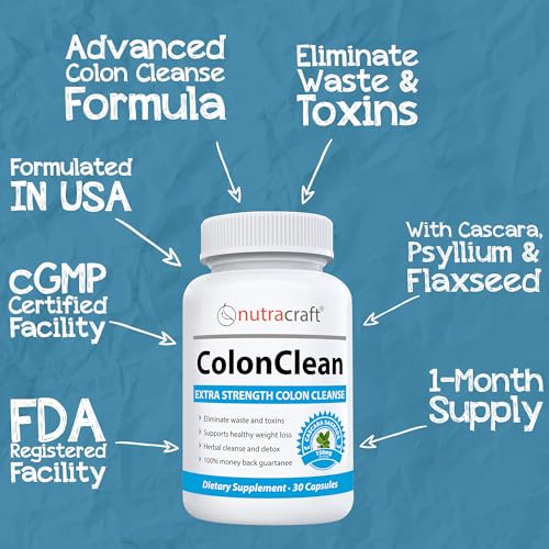 Nutracraft ColonClean #1 Colon Detox and Constipation Relief | Senna, Cascara Sagrada