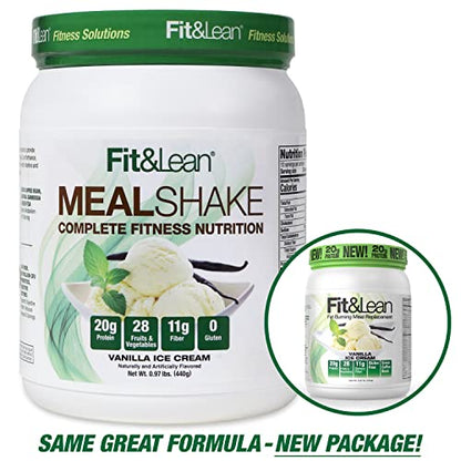 Fit & Lean Meal Shake, Fat Burning Meal Replacement, Protein, Fiber, Probiotics, Vanilla