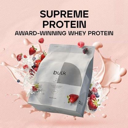 Bulk Pure Whey Protein Powder Shake, Berries and Cream, 2.5 kg, Packaging May Vary