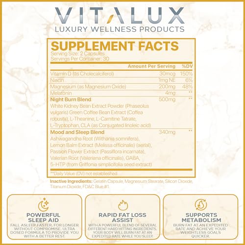 VITALUX || Premium Night Time Fat Burner || Suppress Appetite, Maximize Fat Loss