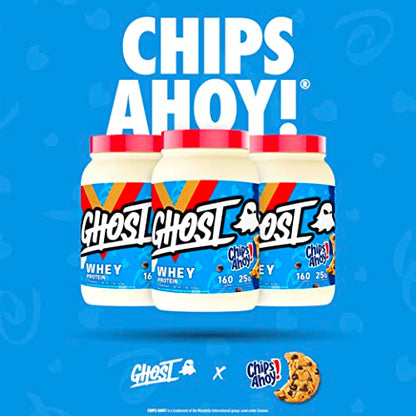 GHOST Whey Protein Powder, Chips Ahoy - 2LB Tub, 25G of Protein - Chocolate Chip Cookie