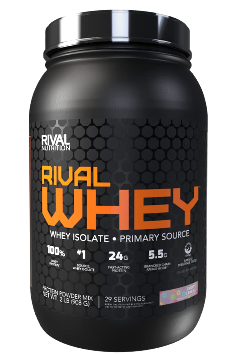 Rivalus Rivalwhey – Fruity Cereal 2lb - 100% Whey Protein, Whey Protein Isolate Primary 