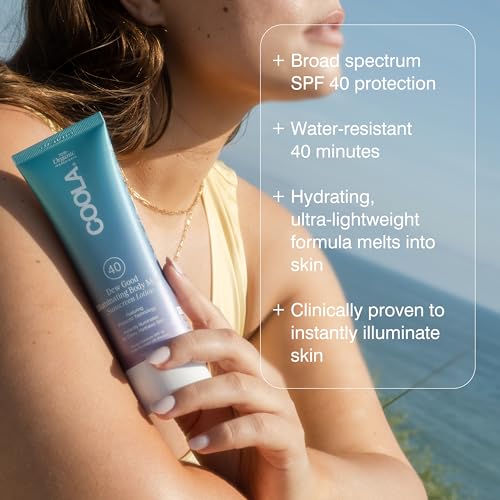 COOLA Organic Dew Good Illuminating Body Melt with SPF 40, Dermatologist Tested