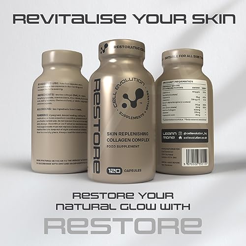 Cell Evolution Restore, Restorative Pure Marine Collagen 1600mg Capsules, Marine Collagen