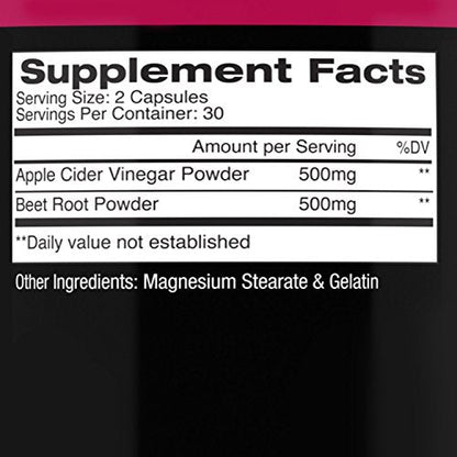 Angry Supplements Apple Cider Vinegar + Beet Root Capsules, Detox Pills, Nitric Oxide