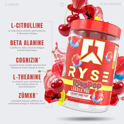 RYSE Up Supplements Loaded Pre Workout Powder Supplement for Men & Women