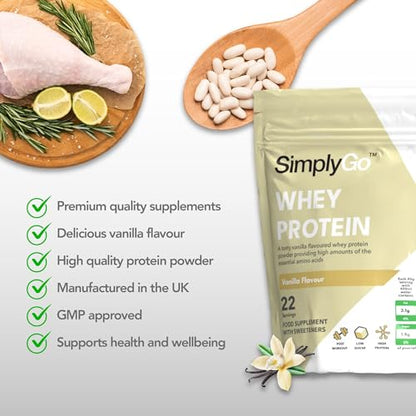 SimplyGo Whey Protein Powder | 900g | Simply Add 30g to Water, Juice or Shakes