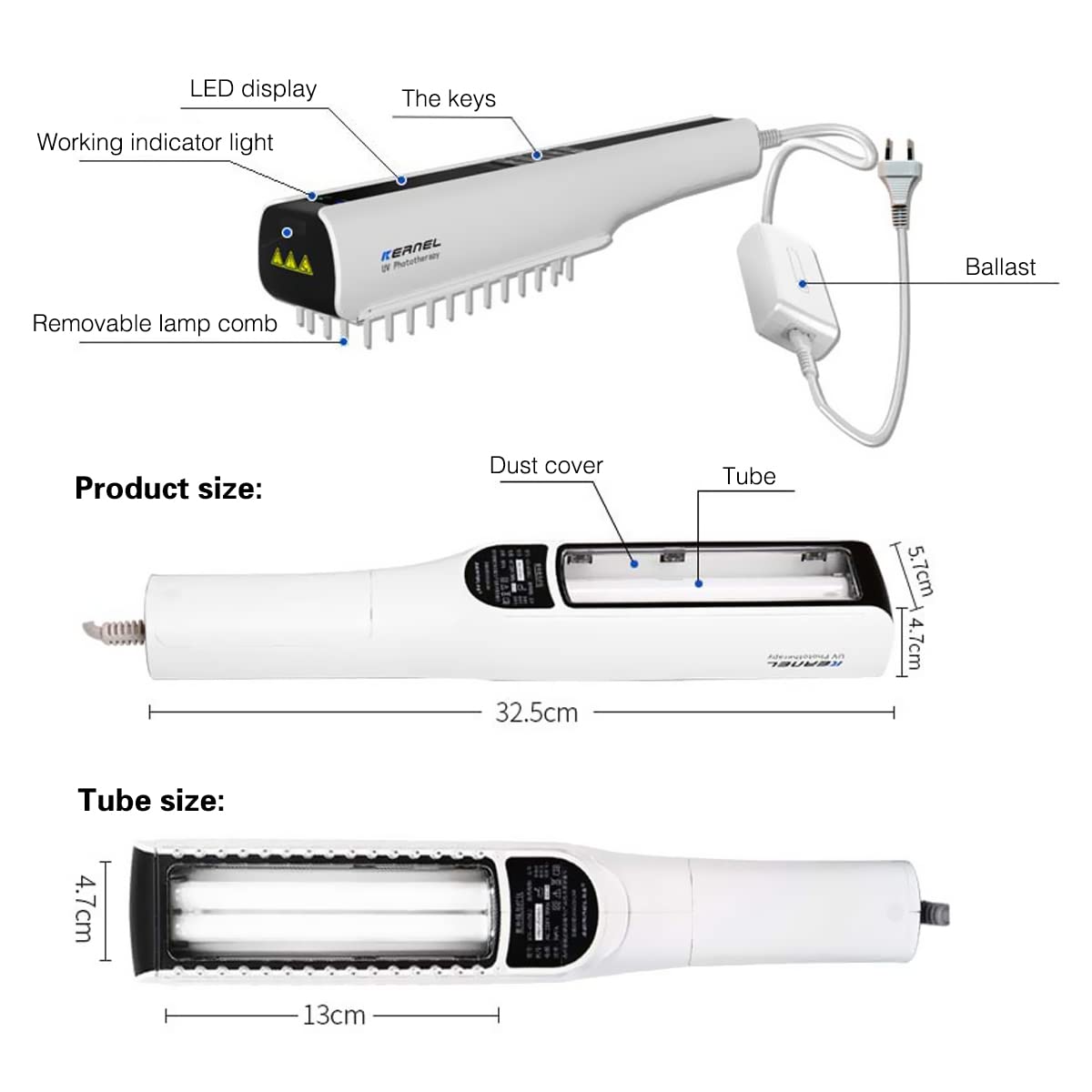 AUSPA UV Phototherapy Lamp Light Home Use Portable