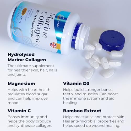 Reverse Life Powerful Marine Collagen Tablets 1800mg with Vitamin C & Vitamin D3 + Magnesium