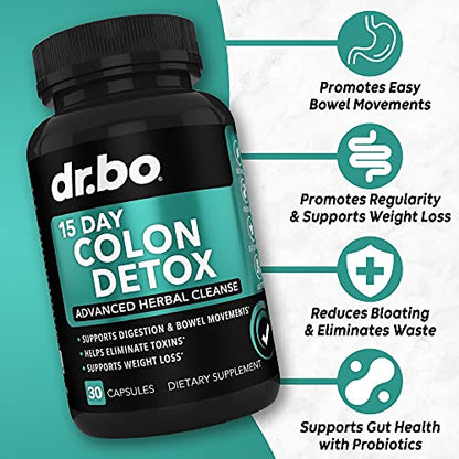 Colon Cleanser Detox for Weight Flush - 15 Day Intestinal Cleanse Pills