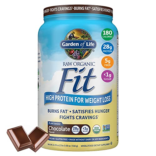 Garden of Life Raw Organic Fit Vegan Protein Powder Chocolate, 28g Plant Based Protein 