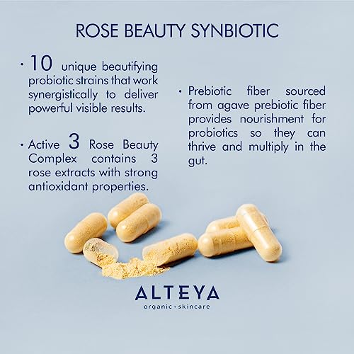 Alteya Organics Beauty Prebiotics + Probiotics and Rose Extracts, Skin Beauty from Within Supplement