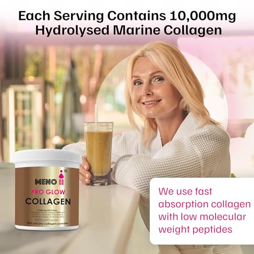 Meno II PRO Glow Marine Collagen Powder 10,000mg - High-Potency Supplements for Women Skin Hydration