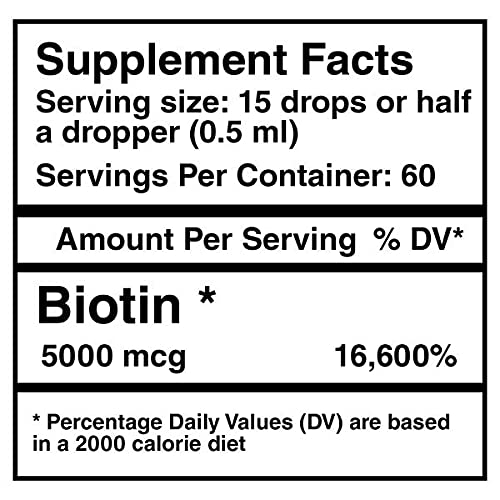 Benevolent Liquid Biotin 5000 mcg - Infused with Coconut Oil for 5X Absorption, Non-GMO